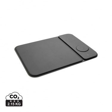 Logotrade promotional products photo of: Swiss peak RCS recycled PU 15W 3 in 1 charging mousepad