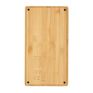 Logotrade promotional merchandise picture of: Bamboo 4.000 mAh wireless 5W Powerbank