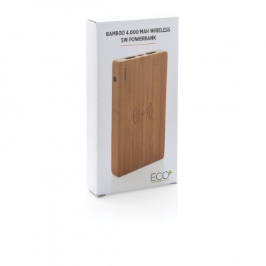 Logotrade promotional giveaways photo of: Bamboo 4.000 mAh wireless 5W Powerbank