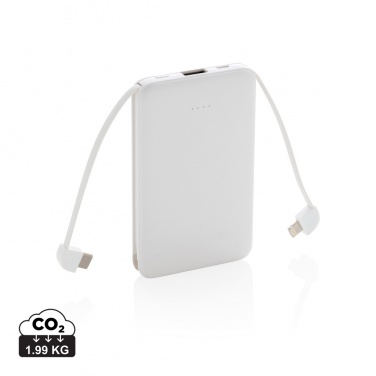 Logo trade corporate gift photo of: 5.000 mAh Pocket Powerbank with integrated cables