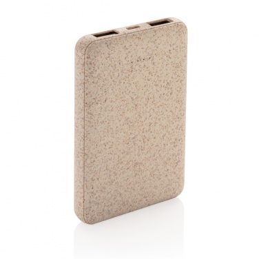 Logotrade promotional giveaways photo of: Wheat Straw 5.000 mAh Pocket Powerbank