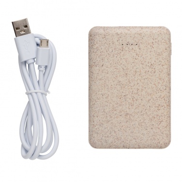 Logotrade promotional merchandise photo of: Wheat Straw 5.000 mAh Pocket Powerbank