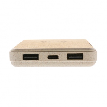 Logotrade promotional item image of: Cork and Wheat Straw 8.000 mAh 5W wireless powerbank