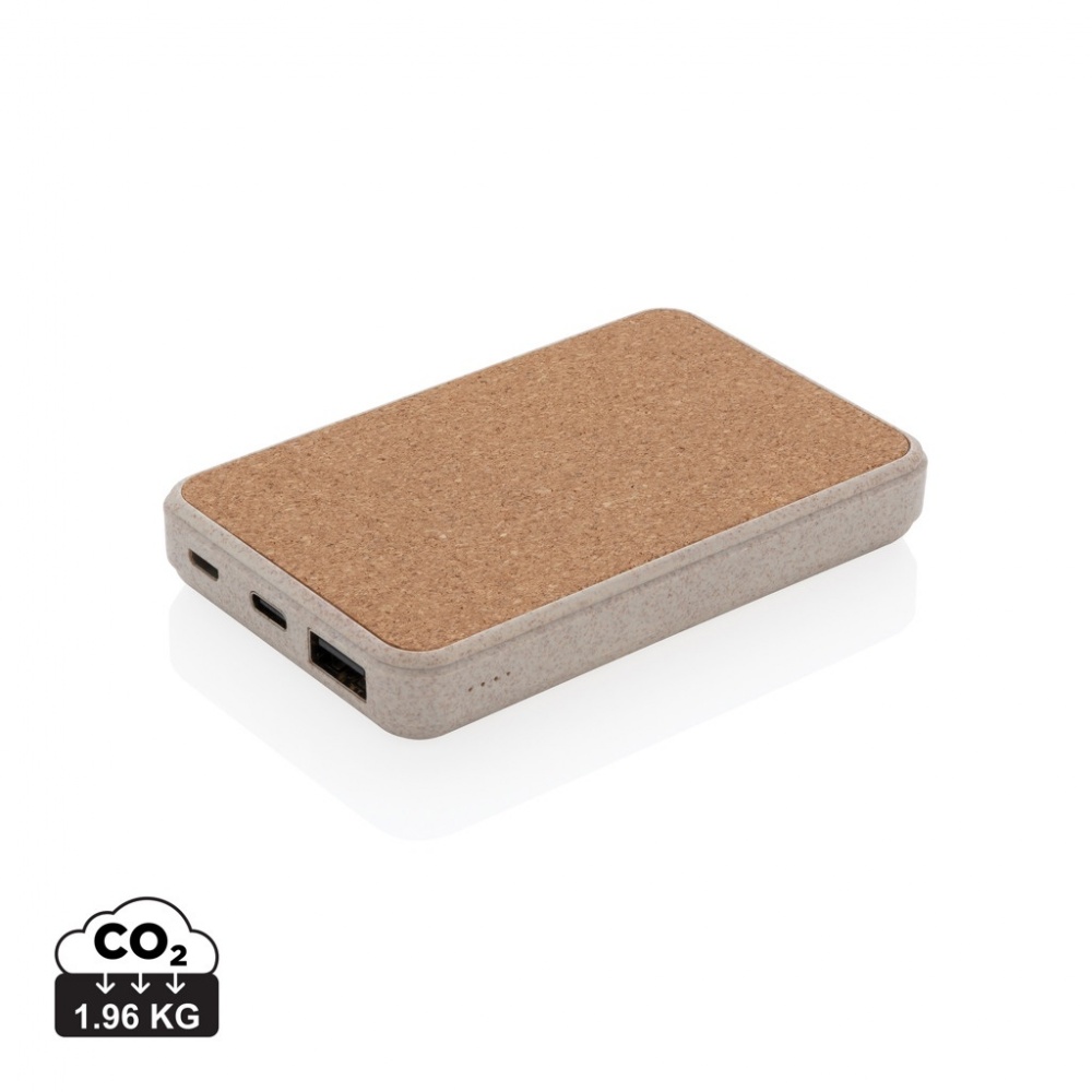 Logo trade promotional product photo of: Cork and Wheat 5.000 mAh pocket powerbank