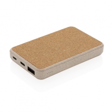 Logotrade business gifts photo of: Cork and Wheat 5.000 mAh pocket powerbank