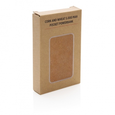 Logo trade advertising product photo of: Cork and Wheat 5.000 mAh pocket powerbank