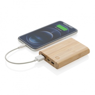 Logo trade promotional product photo of: Bamboo 5.000 mAh powerbank