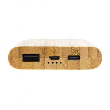 Logo trade promotional gifts picture of: Bamboo 5.000 mAh powerbank