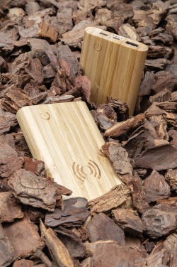 Logo trade promotional merchandise image of: Bamboo 5.000 mAh powerbank