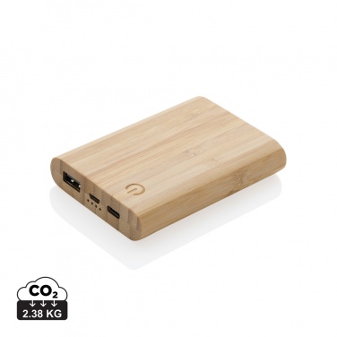 Logo trade promotional product photo of: Bamboo 5.000 mAh powerbank