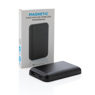 Logo trade promotional giveaway photo of: Magnetic 5.000 mAh 5W wireless powerbank