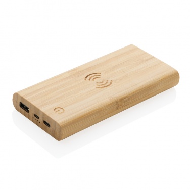 Logotrade advertising products photo of: Bamboo 8.000 mAh 5W wireless powerbank