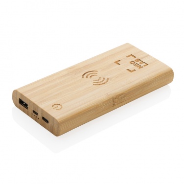 Logotrade promotional gift image of: Bamboo 8.000 mAh 5W wireless powerbank