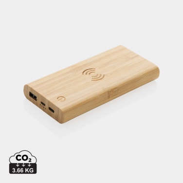 Logo trade corporate gifts image of: Bamboo 8.000 mAh 5W wireless powerbank