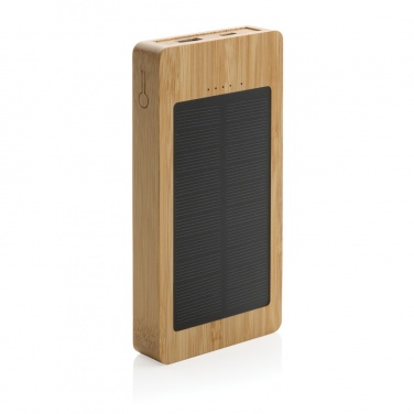 Logo trade promotional merchandise photo of: Sunwick 10.000 mAh Bamboo solar powerbank