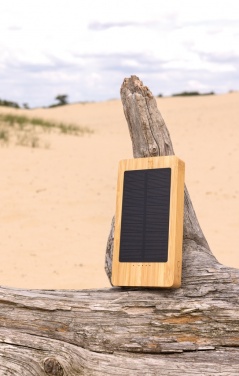 Logotrade corporate gift image of: Sunwick 10.000 mAh Bamboo solar powerbank