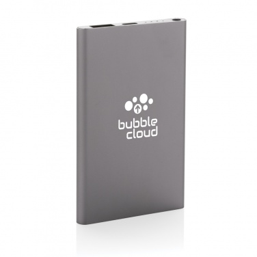 Logo trade corporate gifts image of: RCS recycled plastic/aluminum 4000 mah powerbank with type C