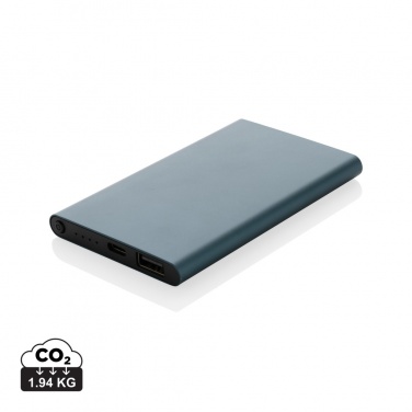 Logo trade corporate gift photo of: RCS recycled plastic/aluminum 4000 mah powerbank with type C