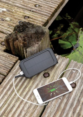 Logotrade advertising product image of: RCS recycled plastic Solar powerbank with 10W Wireless