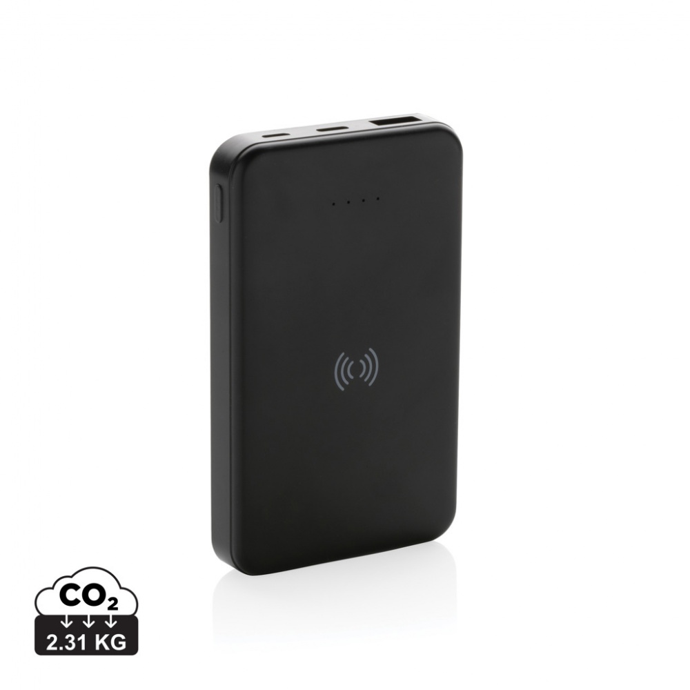 Logo trade promotional giveaway photo of: RCS recycled plastic 5.000 mAh 5W wireless powerbank