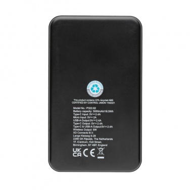 Logotrade promotional merchandise picture of: RCS recycled plastic 5.000 mAh 5W wireless powerbank