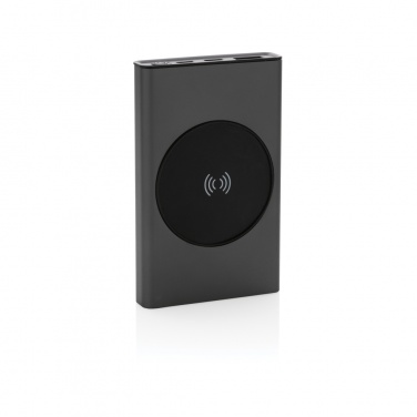 Logo trade promotional products image of: Terra RCS recycled aluminium 5000 mAh powerbank 5W wireless