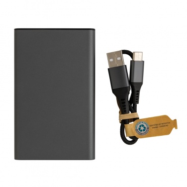 Logo trade business gift photo of: Terra RCS recycled aluminium powerbank 5.000 mAh