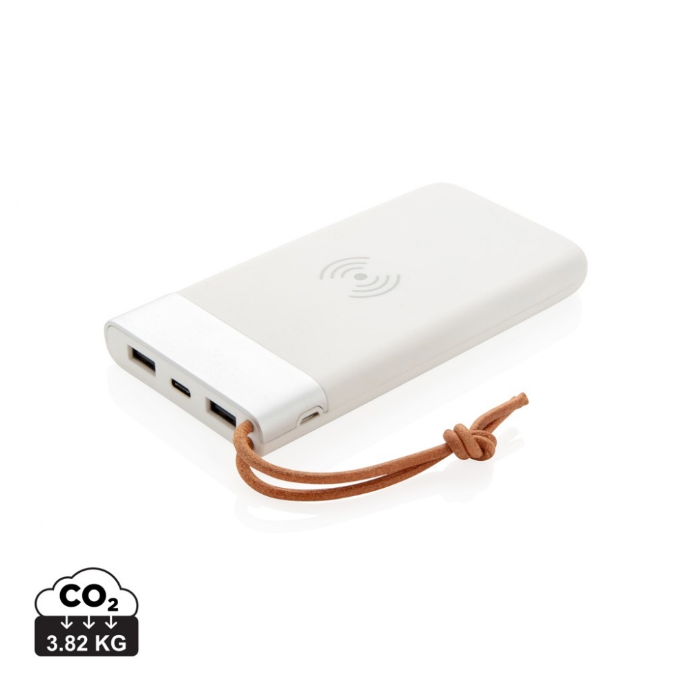 Logo trade promotional merchandise photo of: Aria 8.000 mAh 5W wireless charging powerbank