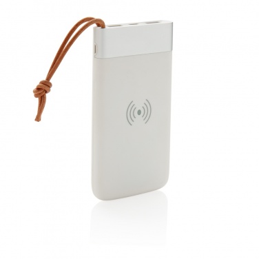 Logo trade corporate gifts image of: Aria 8.000 mAh 5W wireless charging powerbank