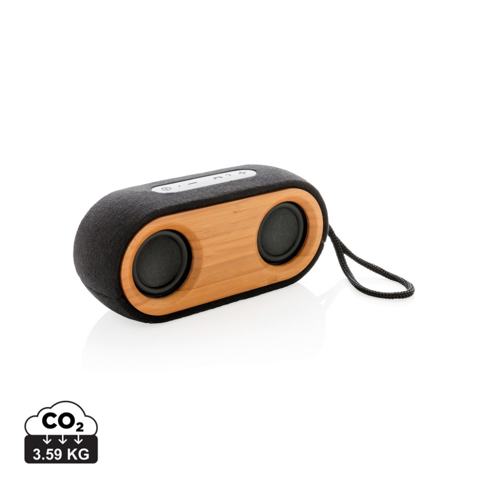 Logo trade corporate gifts picture of: Bamboo X double speaker