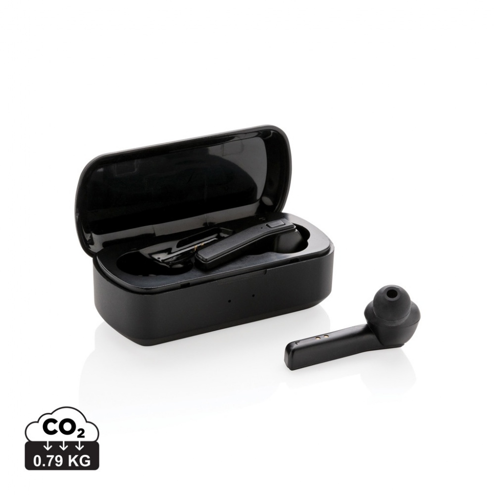 Logo trade advertising products picture of: Free Flow TWS earbuds in charging case