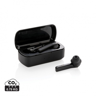 Logo trade promotional items picture of: Free Flow TWS earbuds in charging case