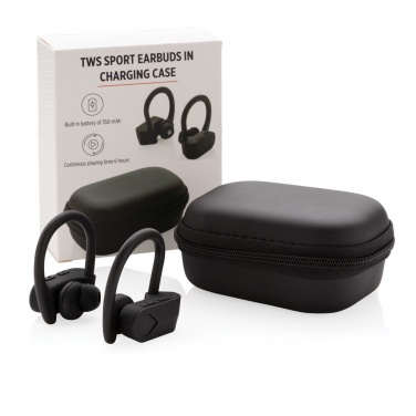 Logo trade promotional giveaway photo of: TWS sport earbuds in charging case