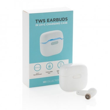 Logo trade advertising products image of: TWS earbuds in UV-C sterilising charging case