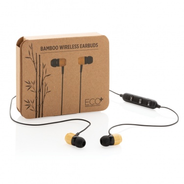 Logotrade business gift image of: Bamboo wireless earbuds