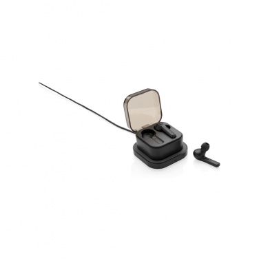 Logo trade corporate gifts image of: TWS earbuds in wireless charging case