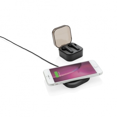 Logo trade promotional giveaways image of: TWS earbuds in wireless charging case