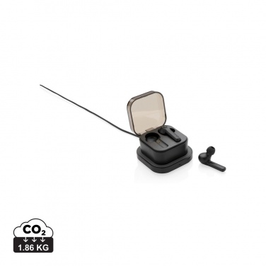 Logo trade promotional merchandise image of: TWS earbuds in wireless charging case