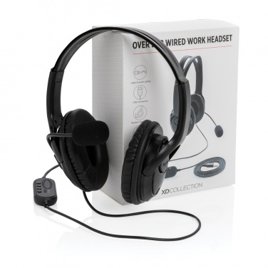 Logo trade promotional gifts picture of: Over ear wired work headset