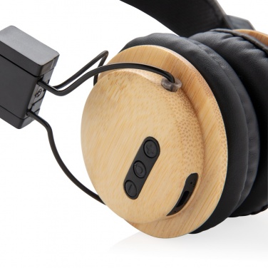 Logo trade advertising product photo of: Bamboo wireless headphone