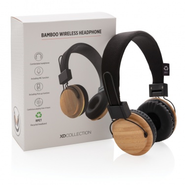 Logotrade advertising product picture of: Bamboo wireless headphone