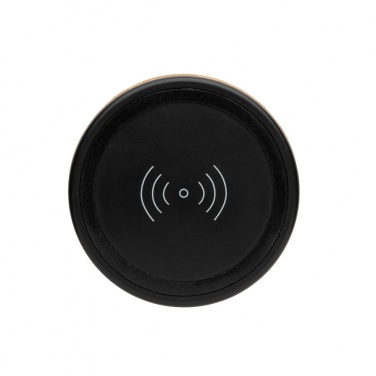 Logo trade promotional giveaways image of: Bamboo wireless charger speaker