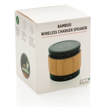 Logotrade promotional giveaways photo of: Bamboo wireless charger speaker