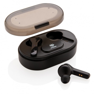 Logo trade promotional giveaway photo of: Light up logo TWS earbuds in charging case