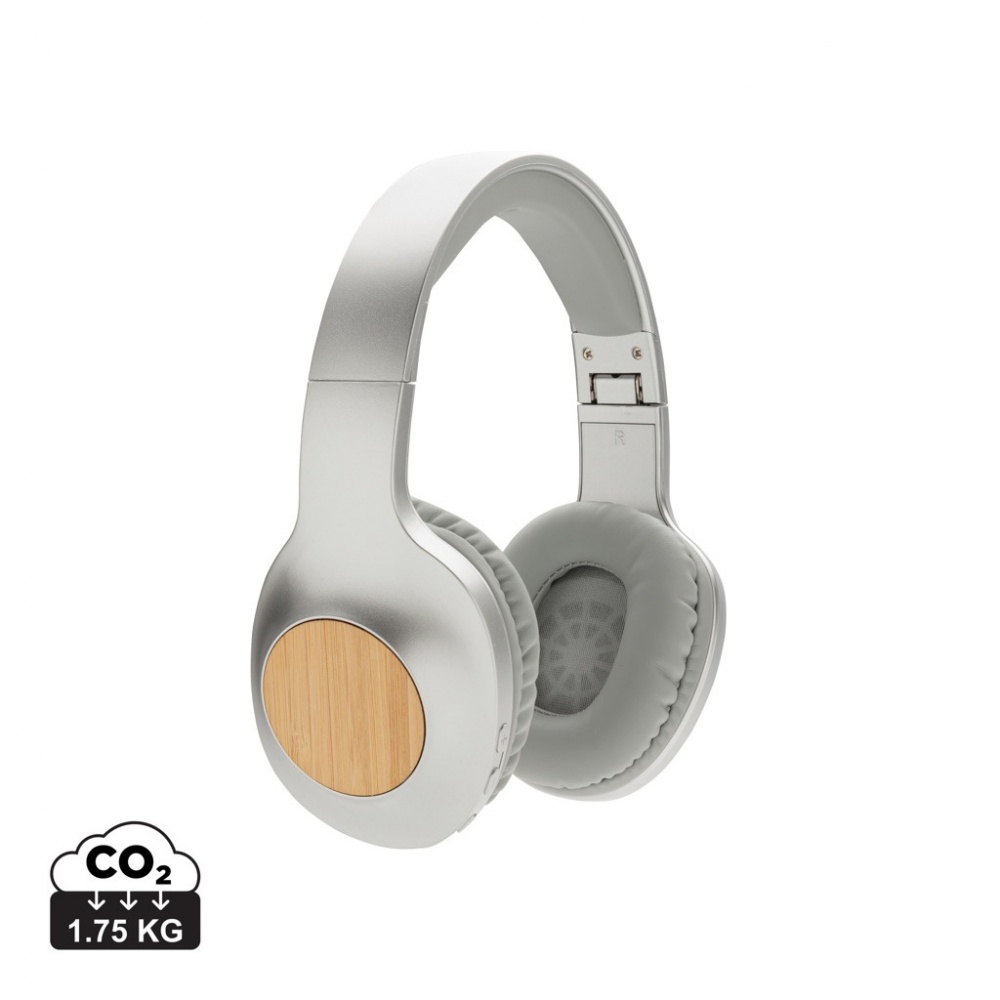 Logo trade promotional giveaways image of: Dakota Bamboo wireless headphone