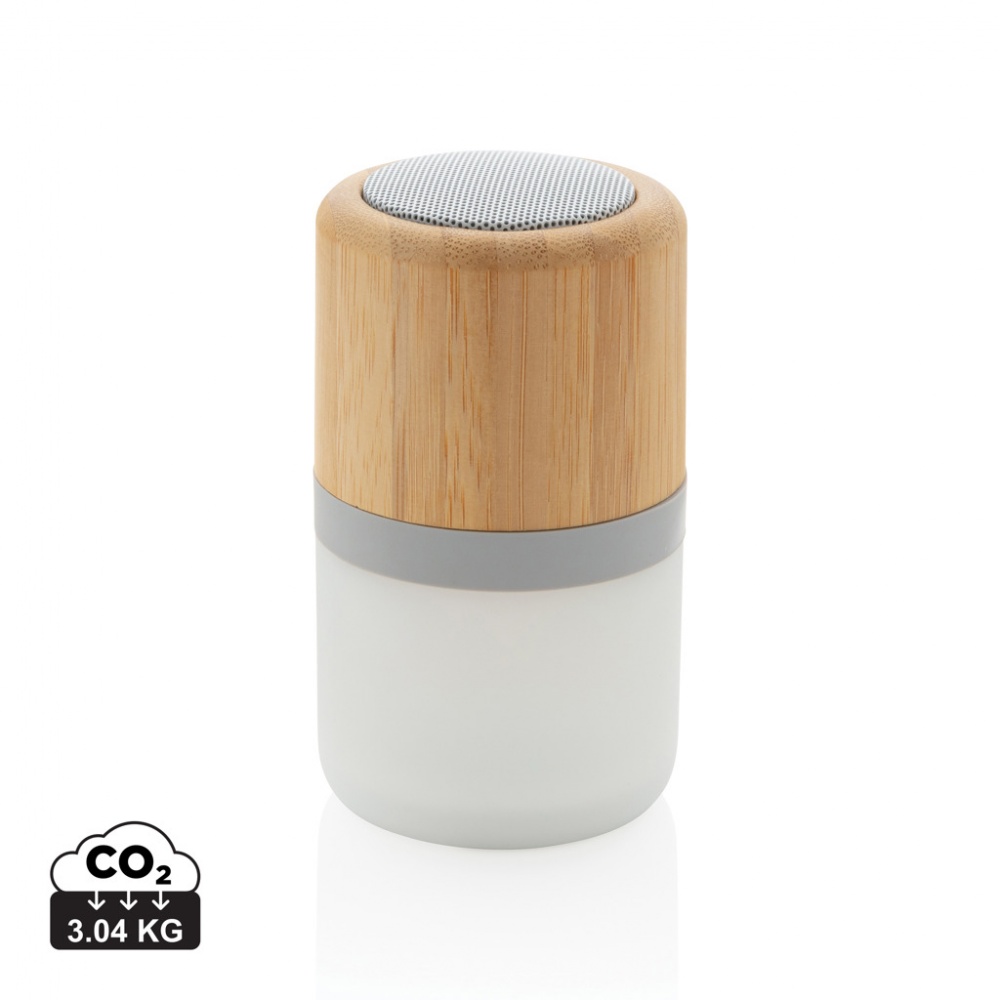 Logo trade promotional product photo of: Bamboo colour changing 3W speaker light