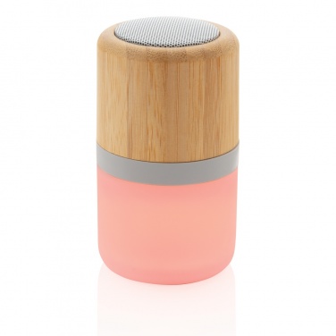 Logo trade business gift photo of: Bamboo colour changing 3W speaker light