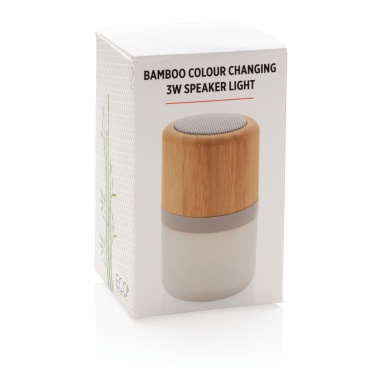 Logo trade promotional product photo of: Bamboo colour changing 3W speaker light