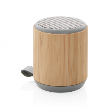 Logo trade advertising products picture of: Bamboo and fabric 3W wireless speaker