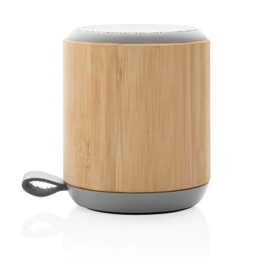 Logo trade promotional gift photo of: Bamboo and fabric 3W wireless speaker